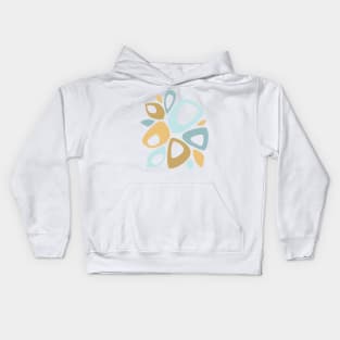 Mid Century Modern Abstract Aqua and Yellow Kids Hoodie